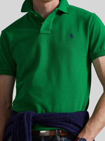 Polo Ralph Lauren Slim Fit Poloshirt aus reiner Baumwolle Gruen 3