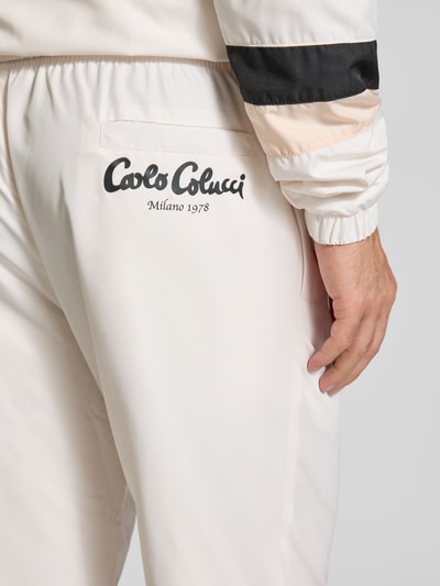 CARLO COLUCCI Spodnie dresowe z elastycznym ściągaczem Złamany biały 3