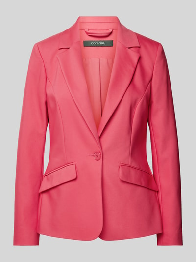 comma Blazer in unifarbenem Design mit Pattentaschen Pink 2