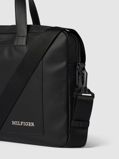 Tommy Hilfiger Laptoptas met labelopschrift, model 'PIQUE' Zwart - 3