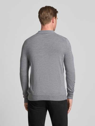 Christian Berg Men Slim fit gebreide pullover van wolmix Lichtgrijs gemêleerd - 5
