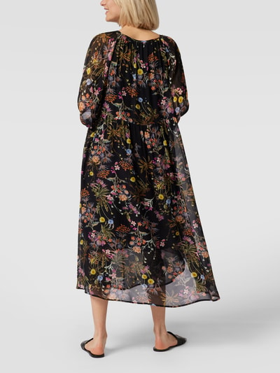 Drykorn Midi-jurk van viscose met bloemenmotief Zwart - 5