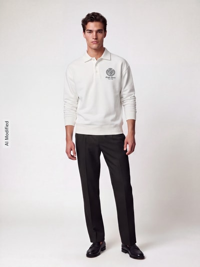 Polo Ralph Lauren Bluza z wyhaftowanym herbem Złamany biały 1