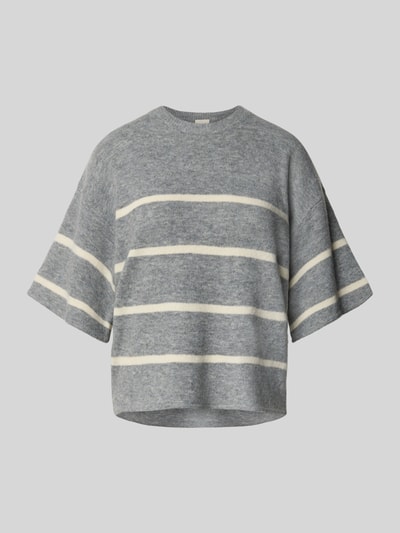 ICHI Strickpullover mit 1/2-Arm Modell 'DASILA' Dunkelgrau 2