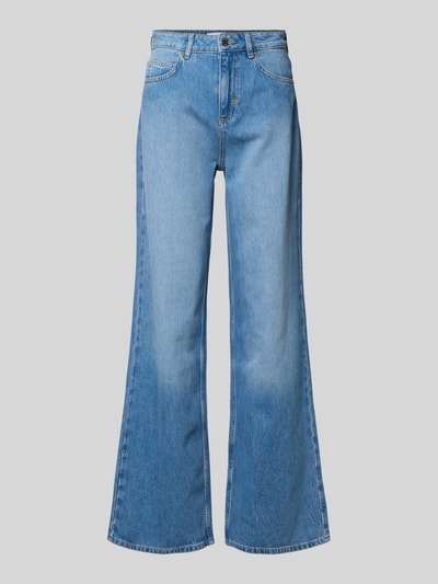 Productfoto, Wide Leg Jeans im Used-Look van comma, lichte blauwe denim, mix van katoen en lyocell, steekzakken, wide leg, used-look