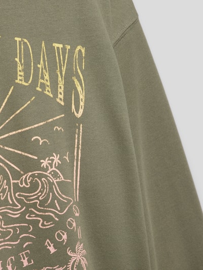 Roxy Sweatshirt mit Label-Motiv-Print Modell 'MORNING HIKE' Khaki 2