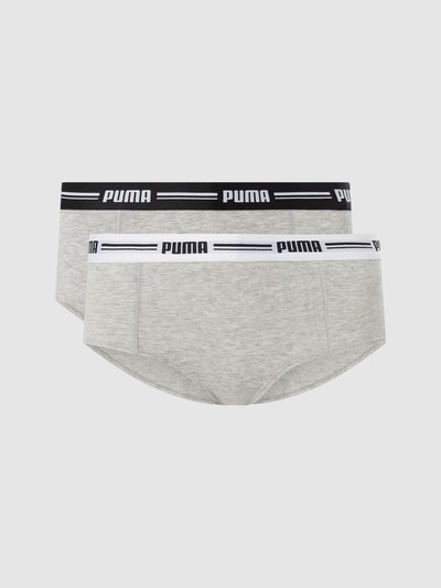 Puma Panty mit Stretch-Anteil im 2er-Pack Mittelgrau Melange 1