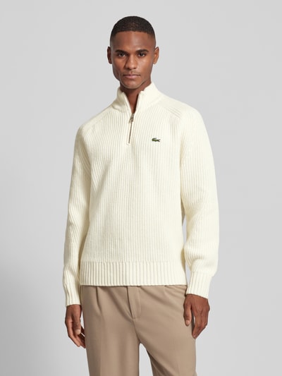 Lacoste Wollpullover mit Stehkragen Offwhite 4