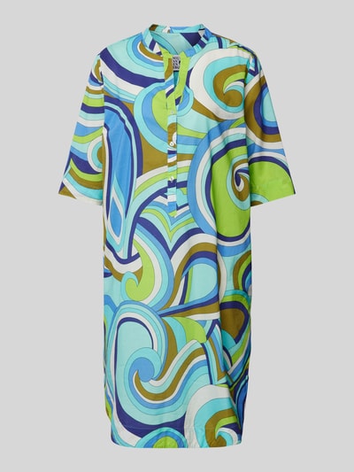 Emily Van den Bergh Knielanges Kleid mit Allover-Print Blau 2