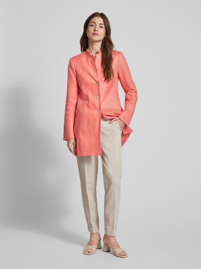 WHITE LABEL Lange blazer met opstaande kraag Koraal - 1