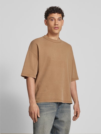 REVIEW Oversized T-Shirt mit geripptem Rundhalsausschnitt Mud 4