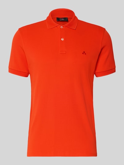 Produktfoto, Regular Fit Poloshirt mit Stitching Modell 'PLANTAGO' von Peuterey, mieszanka materiałów z dodatkiem streczu, kołnierzyk polo, listwa guzikowa, haft, długość tyłu w rozmiarze M 71 cm