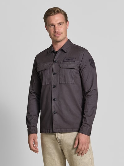 PME Legend Koszula casualowa o kroju regular fit z kieszeniami na piersi model 'cavalry' Antracytowy 4
