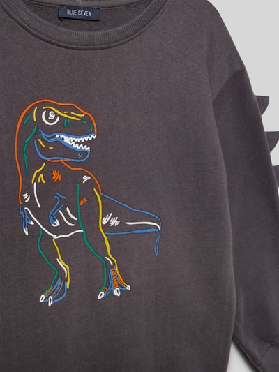 Blue Seven Regular Fit Pullover mit Allover-Motiv-Print Graphit 2