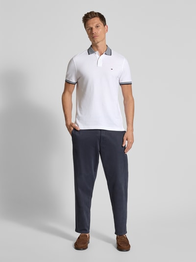 Tommy Hilfiger Regular Fit Poloshirt aus Baumwoll-Leinen-Mix Weiss 1