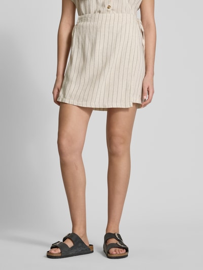 Pieces Licht uitlopende minirok in wikkellook, model 'PIA' Beige - 4