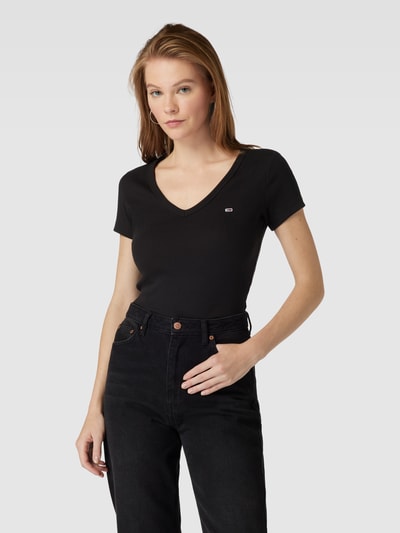 Tommy Jeans T-Shirt mit Label-Detail Black 4