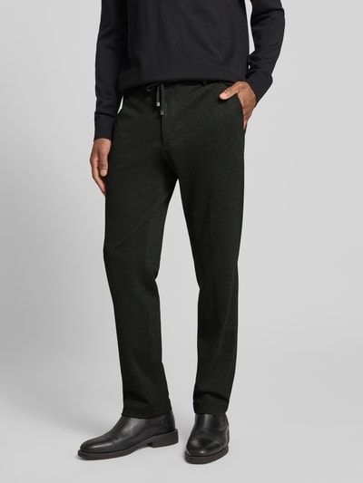 JOOP! Collection Spodnie o kroju slim fit z mieszanki wiskozy z tunelem model ‘Sake’ Ciemnozielony 4