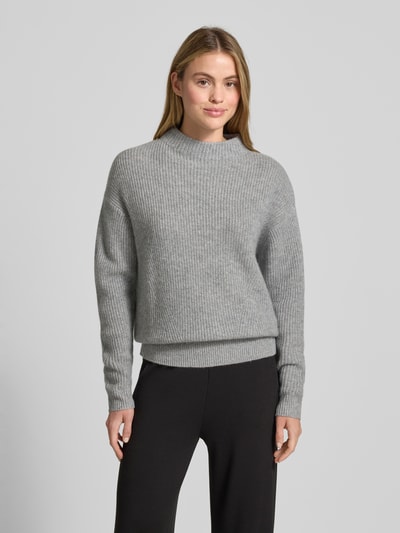 Jake*s Casual Regular fit kasjmier pullover in gebreide look Zilver gemêleerd - 4