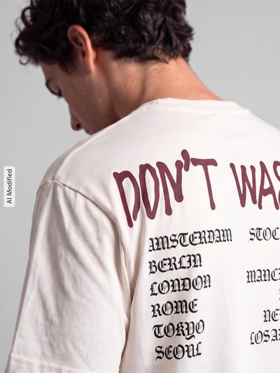 Don´t Waste Culture Oversized T-Shirt aus reiner Baumwolle Modell 'JOVI' Beige 3