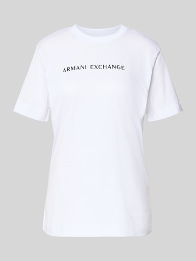 ARMANI EXCHANGE T-shirt met labelstitching en ronde hals Wit - 2