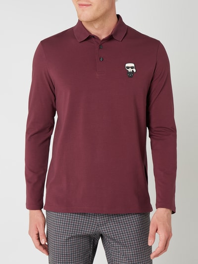 Karl Lagerfeld Poloshirt met lange mouw  Bordeaux - 4