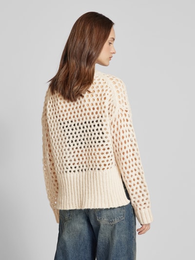 Only Regular fit gebreide pullover met broderie anglaise, model 'BILLIE' Ecru - 5