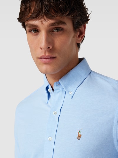 Polo Ralph Lauren Regular Fit Freizeithemd mit Label-Stitching Hellblau 3