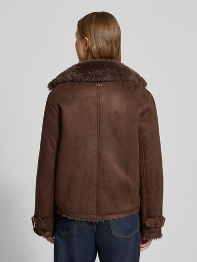 Liu Jo White Kurtka z kołnierzem z połami i patkami na rękawach Czekoladowy 5