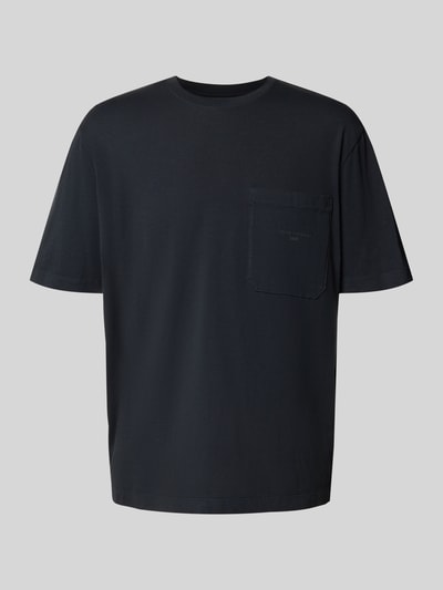 ARMANI EXCHANGE T-shirt o kroju relaxed fit z czystej bawełny z kieszenią na piersi Granatowy 2