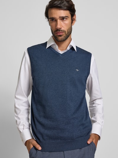 Fynch-Hatton Pullunder mit Logo-Detail Modell 'Slipover Superfine' Jeansblau 3