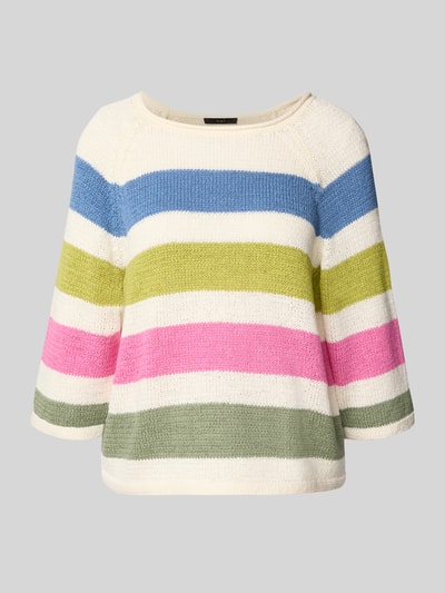 Oui Gebreide pullover van katoenmix Kaki - 2