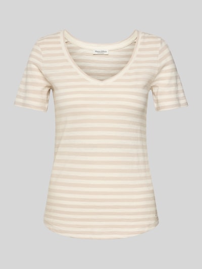 Marc O'Polo Regular Fit T-Shirt aus Slub Jersey Sand 2