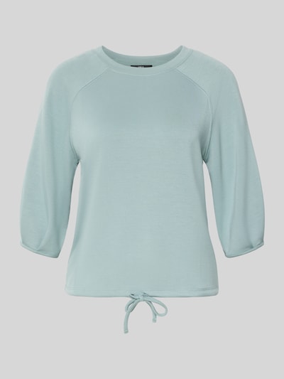 Produktfoto, Sweatshirt mit 3/4-Arm und Tunnelzug von Zero in Hellblau, Material-Mix mit Viskose-Anteil, Regular-Fit, Rundhalsausschnitt.