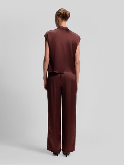HUGO Regular Fit Kurzarmbluse mit Wasserfallkragen Modell 'Casmena-1' Mittelbraun 5