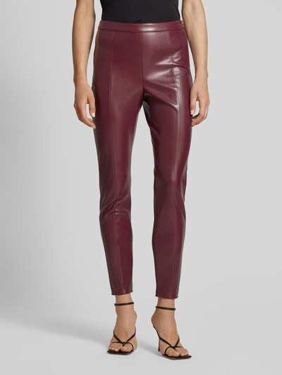 Patrizia Pepe Skinny Fit Hose in Leder-Optik Bordeaux 4