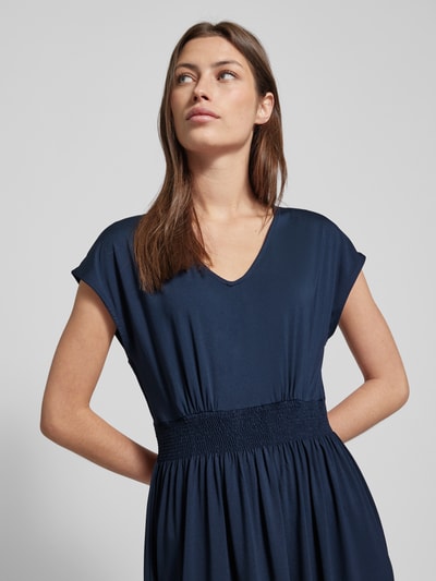 Fransa Midi-jurk met V-hals, model 'Seen' Marineblauw - 3