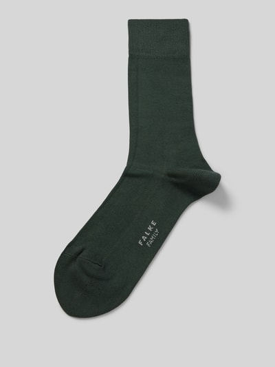 Falke Socken mit Label-Detail Modell 'Family' Dunkelgruen 1