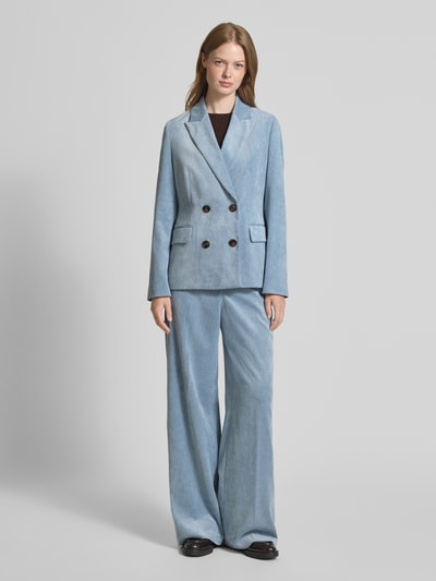 Christian Berg Woman Selection Wide fit corduroy broek met linnen Lichtblauw - 1