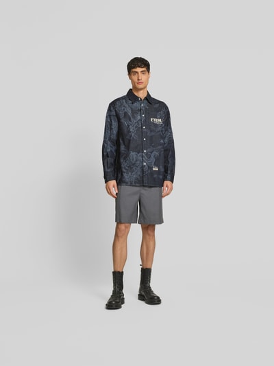 Evisu Relaxed Fit Hemdjacke in Denim-Optik BLACK 1