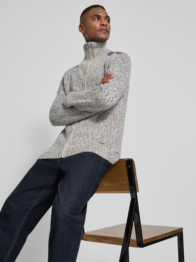 RAGMAN Strickjacke mit gerippten Abschlüssen Bleu 3