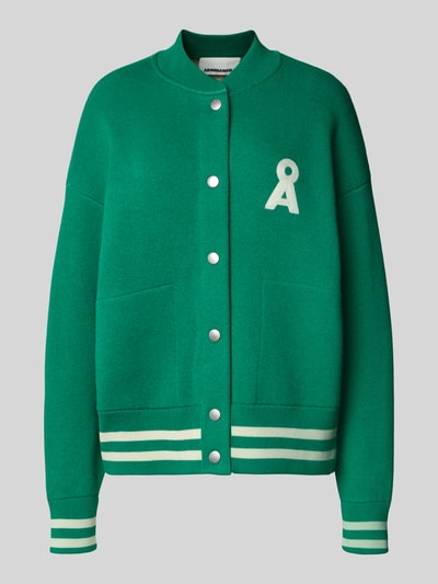 Armedangels Oversized collegejack met wol, model 'AALISON' Groen - 2