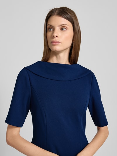Adrianna Papell Knielanges Cocktailkleid mit Stehkragen Marine 3