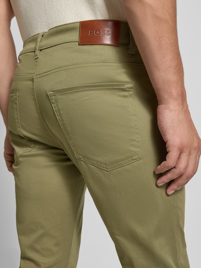 BOSS Slim Fit Hose aus Baumwoll-Mix Modell 'DELAWARE' Oliv 3