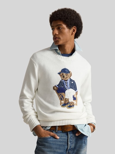Polo Ralph Lauren Regular Fit Pullover mit Polo-Bear-Stitching Weiss 4