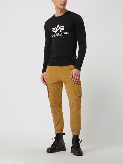 Alpha Industries Cargobroek met labeldetails, model 'Twill' Zand - 1