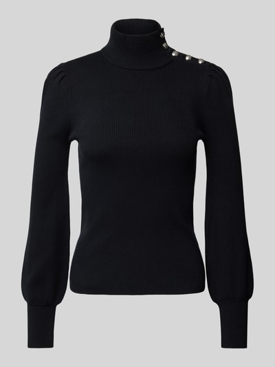 Lauren Ralph Lauren Gebreide pullover met fijnrib, model 'DWORINA' Zwart - 2