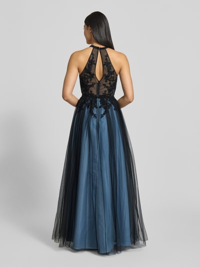 Mascara Abendkleid mit Ziersteinbesatz Bleu 5
