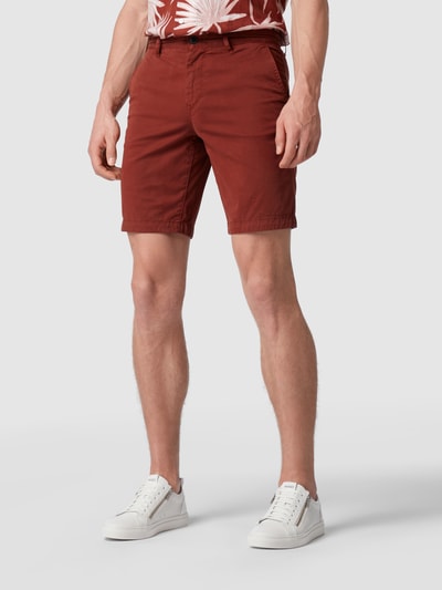 BOSS Orange Slim Fit Bermudas mit Stretch-Anteil Rostrot 4