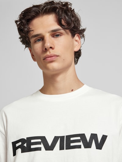 REVIEW T-shirt met labelprint Offwhite - 3